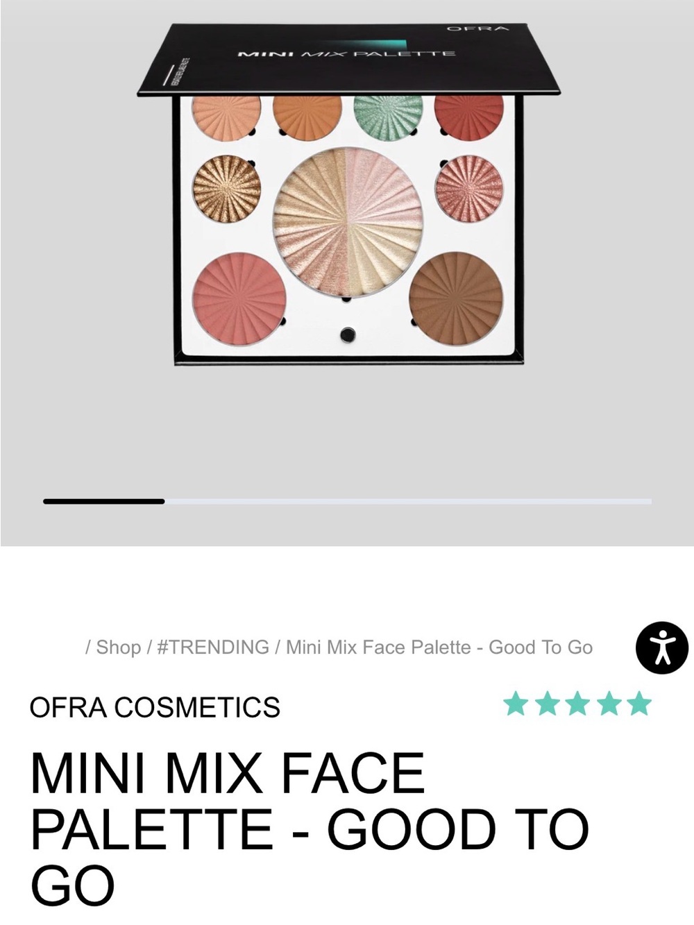 OFRA Mini Mix Face Palette — Peach, Gold, Coral, Green, Brown